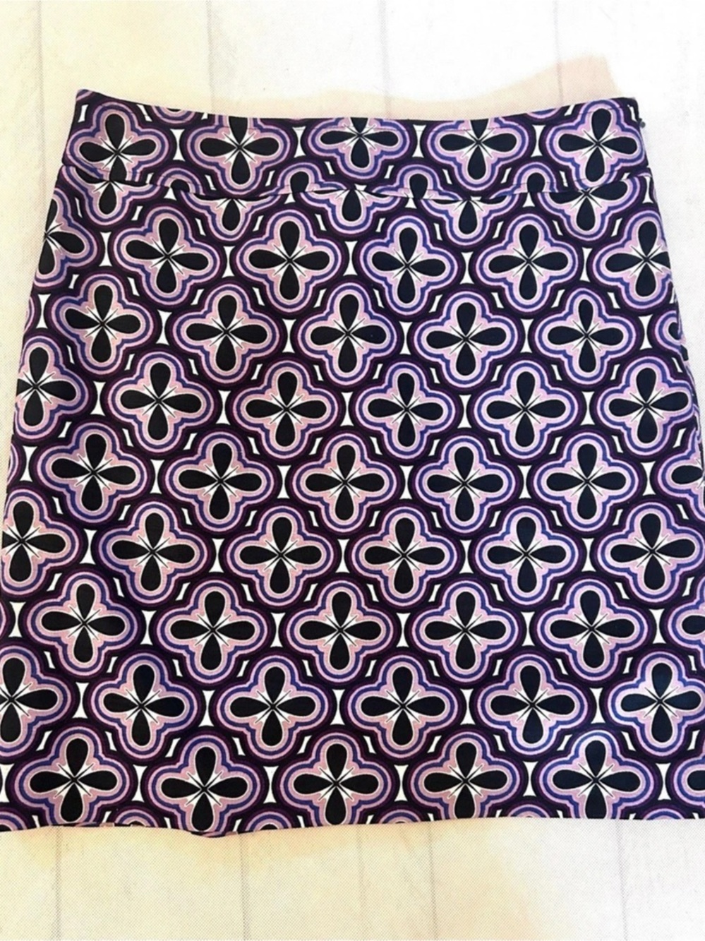 Ann Taylor Geometric Mini Skirt in Purple & Black Size 6P